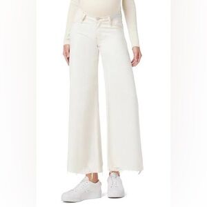 Hudson James Maternity Wide Leg Crop Jeans in Ecru